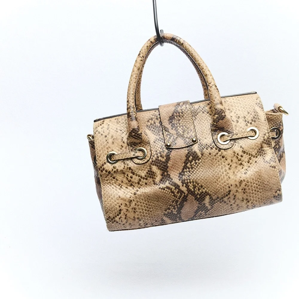 Jimmy Choo‎ Python Handbag Tan Snake Print Satchel